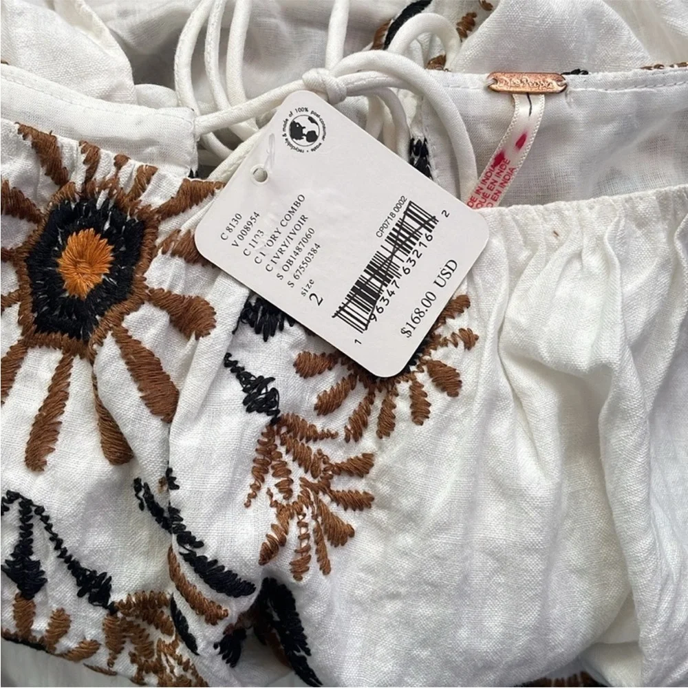 Free people White and Brown Floral Two-Piece Dress - Picture 3 of 3